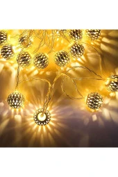 ORBUS Metal LED Küre Işık Zinciri 10 Adet Metal LED USB'li 1.5Metre - 1