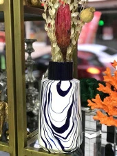 EL BOYAMASI VAZO (seramik) LACİVERT - 1