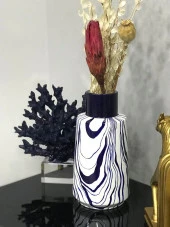 EL BOYAMASI VAZO (seramik) LACİVERT - 2