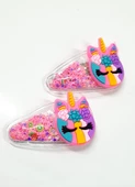 Unicorn İçi Pullu Çıtçıtlı Kız Çocuk Tokası - 11