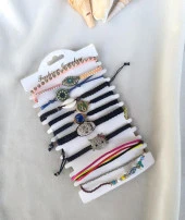 Bileklik 10 Adet Karışık Kuru Kafa Kedi Kalp SonsuzlukTakı Kadın Kız thumbnail 1