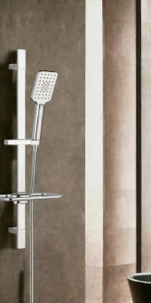 T-MAY Belen Kare Borulu Hareketli Sürgülü Duş Seti Üst Takımı - 1