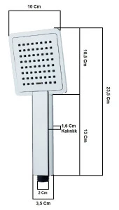 T-MAY Çam Oval Borulu Hareketli Sürgülü Duş Seti Üst Takımı - 3