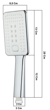 T-MAY Çınar Kare Borulu Hareketli Sürgülü Duş Seti Üst Takımı - 4
