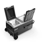 ICECO K75D 12/24Volt 75 Litre Akülü/Kablolu/ Çift Bölmeli Kompresörlü Tekerlekli Outdoor Oto Buzdolabı/Dondurucu (Akü Dahil Değildir) thumbnail 3