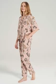 Feyza Kadın Pembe Boydan Düğmeli Kısa Kol Pijama Takımı 5010 thumbnail 2