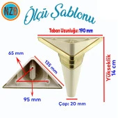 Mobilya Grubu Kanepe Sehpa TV Ünitesi Koltuk Ayağı 14 cm Krem Altın Baza Ayak thumbnail 2