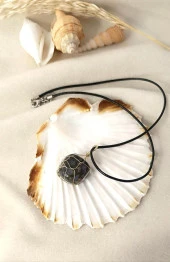 Doğal Taş El İşi Tel Sarma Tasarım Çakra Charm Takı Kadın Kız Örgü - 4