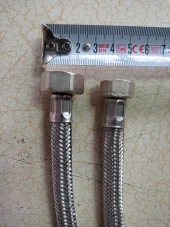 1 Adet 30 cm Çelik Örgülü 1/2x3/8 Bağlantı Hortumu Rekorlu - 1