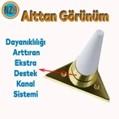 Mobilya Grubu Kanepe Sehpa TV Ünitesi Koltuk Ayağı 14 cm Beyaz Altın Baza Ayak - 4