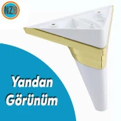 Mobilya Grubu Kanepe Sehpa TV Ünitesi Koltuk Ayağı 14 cm Beyaz Altın Baza Ayak - 7