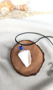 Kolye Doğal Deniz Kabuk Tasarım Takı Nazar Boncuk Charm Takı Kadın Kız thumbnail 1