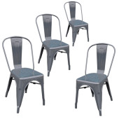 Tolix Kolsuz Metal Sandalye-Antrasit Gri(4 Adet) - 1