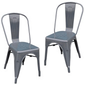 Tolix Kolsuz Metal Sandalye-Antrasit Gri(2 Adet) - 1