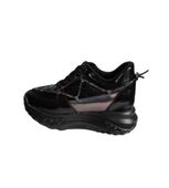 YAZKIŞ Kadın Siyah Beyaz Üzeri Taş Detaylı Paraşüt Kumaş 5cm Kalın Comfort Taban Fashıon Spor Ayakka thumbnail 7