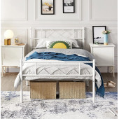 HFT HOME Metal Karyola, Çınar Metal Karyola , Ölçü ve Renk Seçenekli 21 140x200 BEYAZ - 2