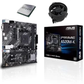 Asus Prime A520M-K DDR4 4600MHz mATX Anakart - AMD Ryzen 5 5600X AM4 İşlemci Tray - AMD Fan Set - 1