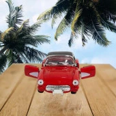 Nostaljik Metal Çek Bırak Araba Kırmızı Kapılar Açılır ( 1/36 Ölçek ) Mod:2 thumbnail 1