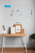 Akıllı Kağıt - 100x150 Cm Şeffaf ,2 Adet Elektrostatik Elektriklenme ile Tutunan Yazı Tahtası - 1