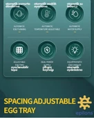 130 Tavuk Yumurtalık Tam Otomatik Extra Yedek Motorlu Kuluçka Makinesi Kaz Ördek Bıldırcın - 8