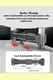 Qpen C117 360° Klipsli Koltuk Arkası Telefon Tablet Tutucu thumbnail 4