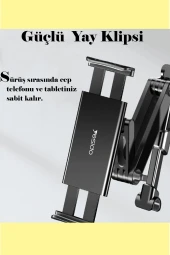 Qpen C117 360° Klipsli Koltuk Arkası Telefon Tablet Tutucu thumbnail 5