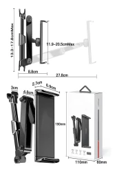 Qpen C117 360° Klipsli Koltuk Arkası Telefon Tablet Tutucu thumbnail 6