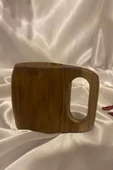 Kuksa Ahşap Rengi Tahta Bardak Kupa - 4