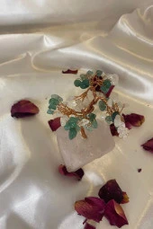 Doğaltaş Yeşim Kuvars Quartz Taşı Doğal Taş Bakır Hayat Ağacı Negatif Enerji Taşı - 2