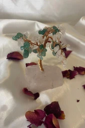 Doğaltaş Yeşim Kuvars Quartz Taşı Doğal Taş Bakır Hayat Ağacı Negatif Enerji Taşı - 3