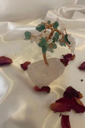 Doğaltaş Yeşim Kuvars Quartz Taşı Doğal Taş Bakır Hayat Ağacı Negatif Enerji Taşı - 4