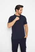 Mervem Lakos T-Shirt Polo Yaka Lacivert - 8