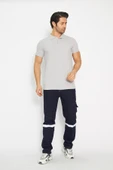 T-shirt Polo Yaka Kısakol %100 Pamuk Cepli Gri - 7