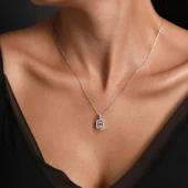 Pırlanta Baget Taşlı Beyaz Altın Kolye 30-40 thumbnail 3