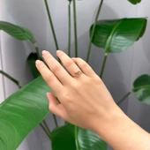 14k Altın İkili Kalp Yüzük thumbnail 2