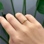 14k Altın Minimal Lotus Yüzük thumbnail 1