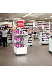 İNDİRİM 3 Raflı 50x50 Ahşap Beyaz Orta Alan Standı - 3