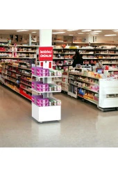 İNDİRİM 3 Raflı 50x50 Ahşap Beyaz Orta Alan Standı - 5