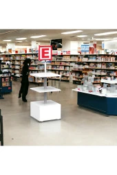 ECZANE 3 Raflı 50x50 Ahşap Beyaz Orta Alan Standı - 3