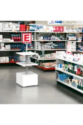 ECZANE 3 Raflı 50x50 Ahşap Beyaz Orta Alan Standı - 4