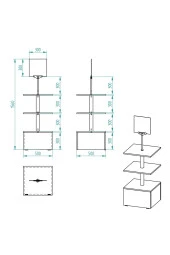 ECZANE 3 Raflı 50x50 Ahşap Beyaz Orta Alan Standı - 8