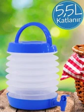 Musluklu Katlanır Su Bidonu Outdoor Akordiyon Kamp Su Kovası Çeşme Piknik Damacana Içecek Şişesi - 1