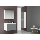 ORKA TERME 80CM BANYO DOLABI KAPAKLI PARLAK GRİ thumbnail 1