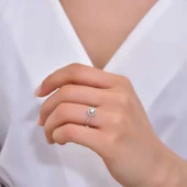 14k Altın Star Light Tektaş Yüzük thumbnail 2