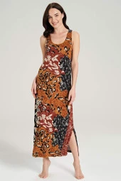 Feyza Kadın Siyah Karışık Desen Elbise 5050 thumbnail 1