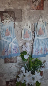 Pampal princess askılı elbise ACIK MAVİ - 4