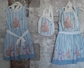 Pampal princess askılı elbise ACIK MAVİ - 7