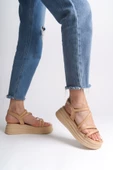 NATALIE İnce Tokalı Şerit Detaylı Ortopedik Taban Kadın Sandalet TT Ten thumbnail 1