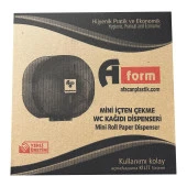 A Form KTA 108 Küçük İçten Çekme Cimri Tuvalet Kağıt Dispenseri Aparatı - Şeffaf Mavi - Plastik thumbnail 3