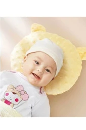 RevuBaby Düz Kafa Yastık Uyku Destek Yastığı Rahat Pamuklu İçbükey Emzirme Yastığı Bebek Yastığı - 3